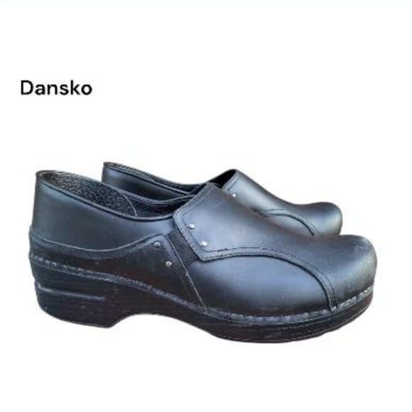 Dansko Shoes - 40 Dansko Phoebe Black Leather Slip On Loafer Clog Nurse Work Shoe Women 9.5 10